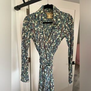 Diane Von Furstenberg vintage printed wrap dress, size 8